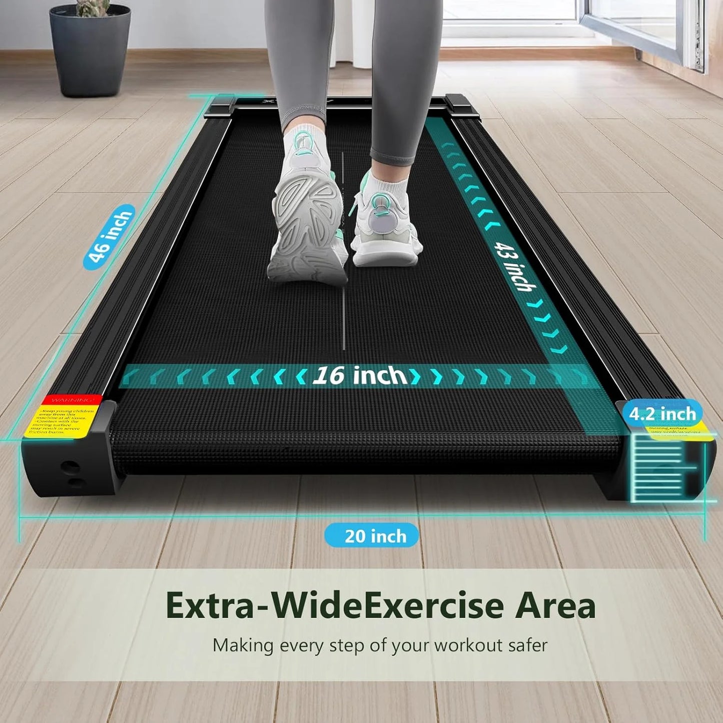 Walking Pad with Incline under Desk Treadmill 2.5HP Electric Treadmill Walking Jogging Machine for Home Office with Remote Control 265Lbs
