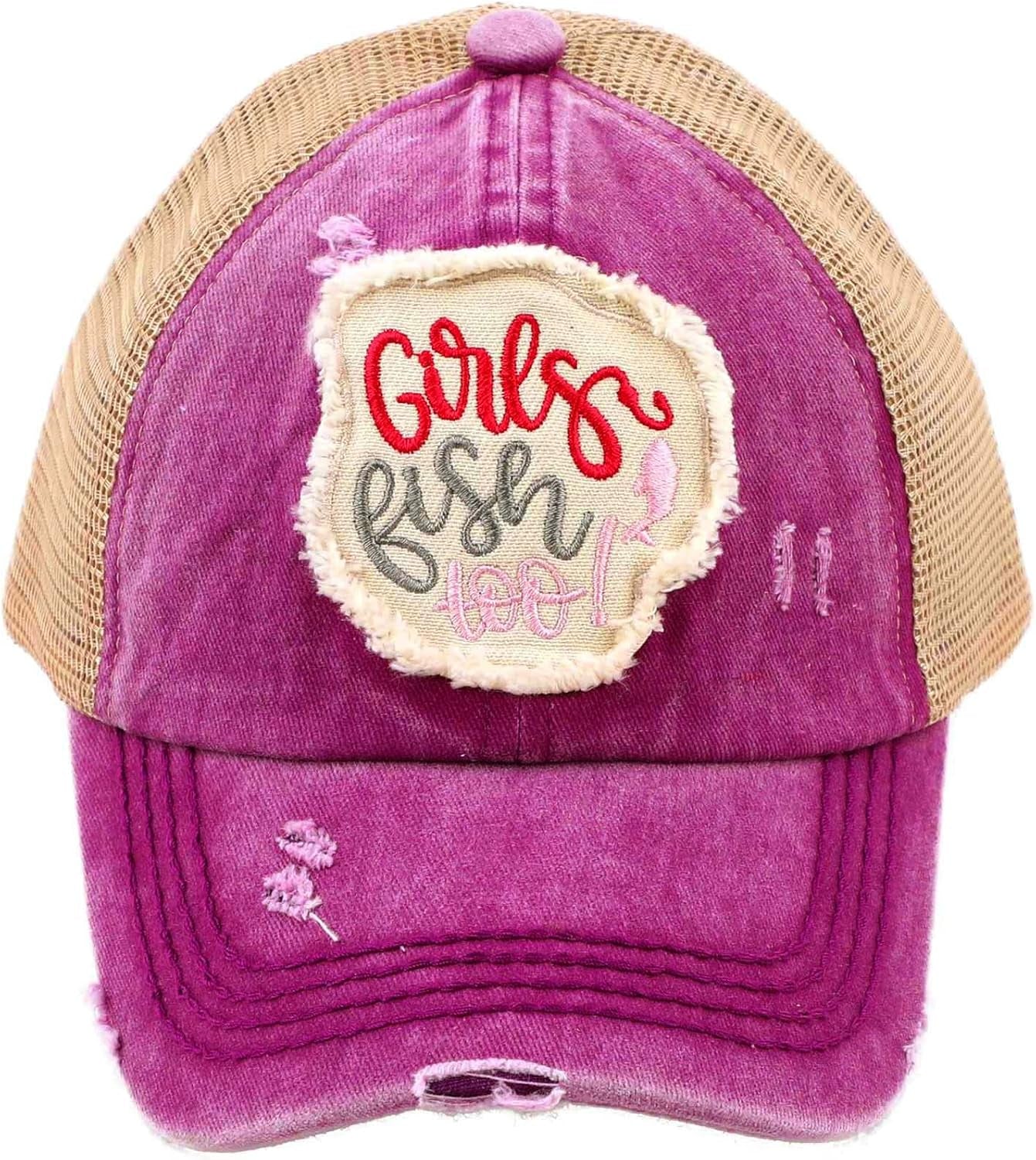 Kids 2-5 Ponytail Messy Buns Ponycaps Baseball Visor Cap Hat