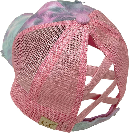 Kids 2-5 Ponytail Messy Buns Ponycaps Baseball Visor Cap Hat