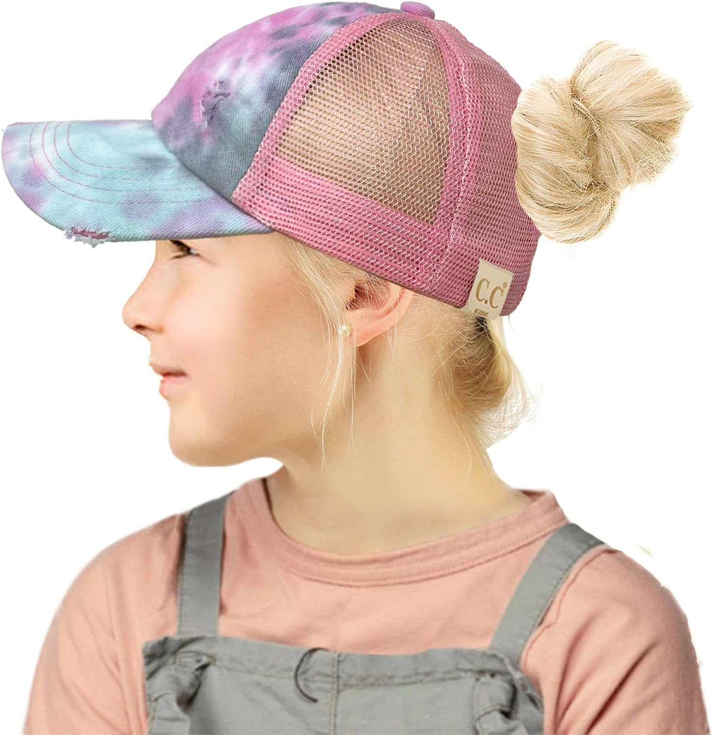 Kids 2-5 Ponytail Messy Buns Ponycaps Baseball Visor Cap Hat