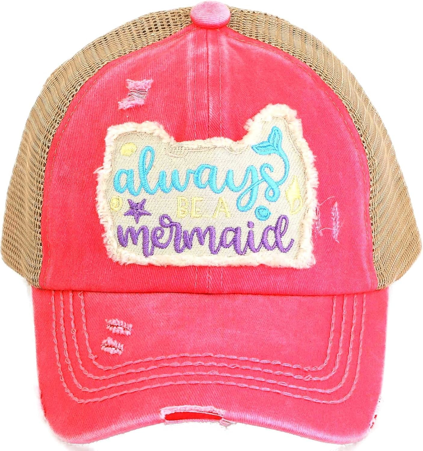 Kids 2-5 Ponytail Messy Buns Ponycaps Baseball Visor Cap Hat