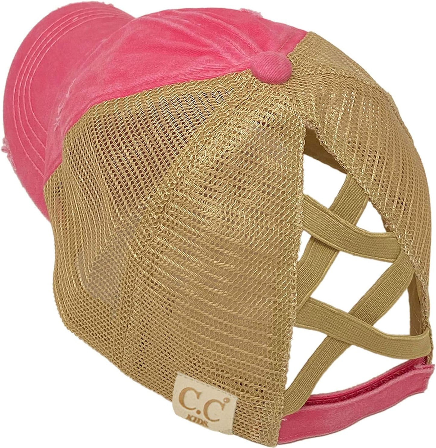 Kids 2-5 Ponytail Messy Buns Ponycaps Baseball Visor Cap Hat