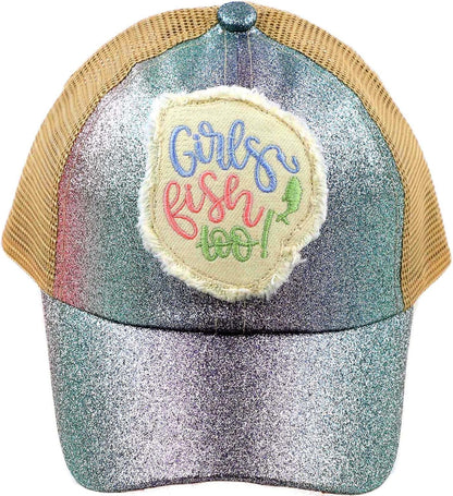Kids 2-5 Ponytail Messy Buns Ponycaps Baseball Visor Cap Hat
