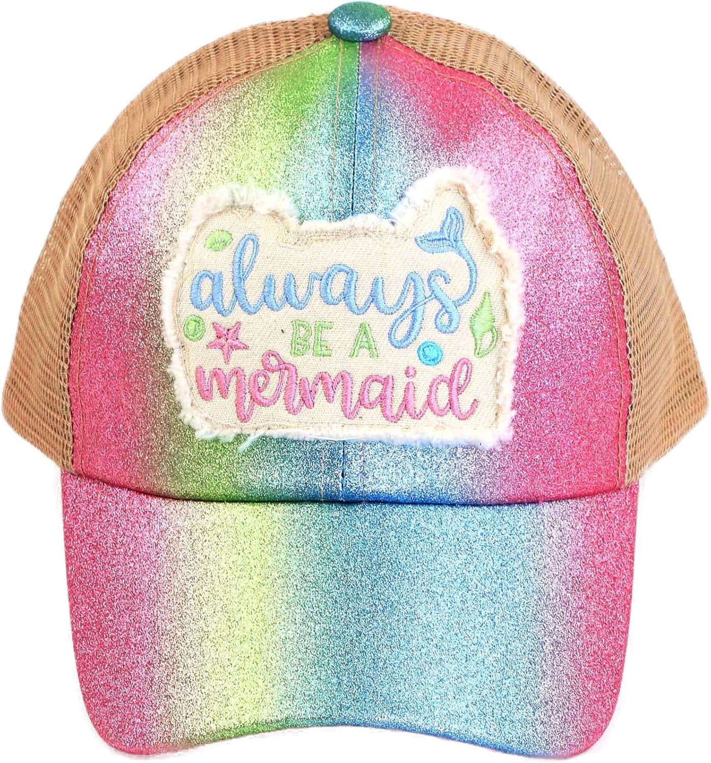 Kids 2-5 Ponytail Messy Buns Ponycaps Baseball Visor Cap Hat