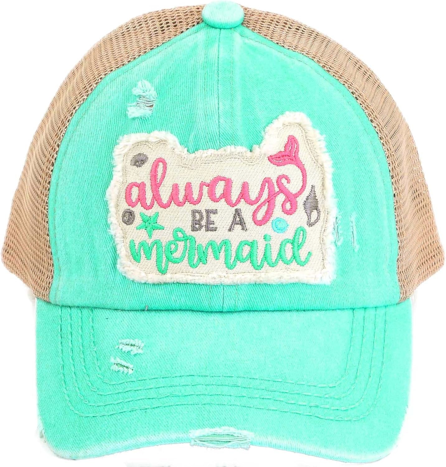 Kids 2-5 Ponytail Messy Buns Ponycaps Baseball Visor Cap Hat
