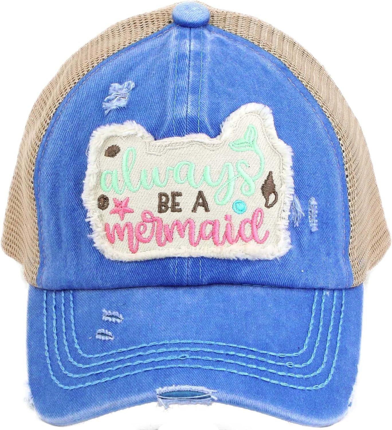 Kids 2-5 Ponytail Messy Buns Ponycaps Baseball Visor Cap Hat