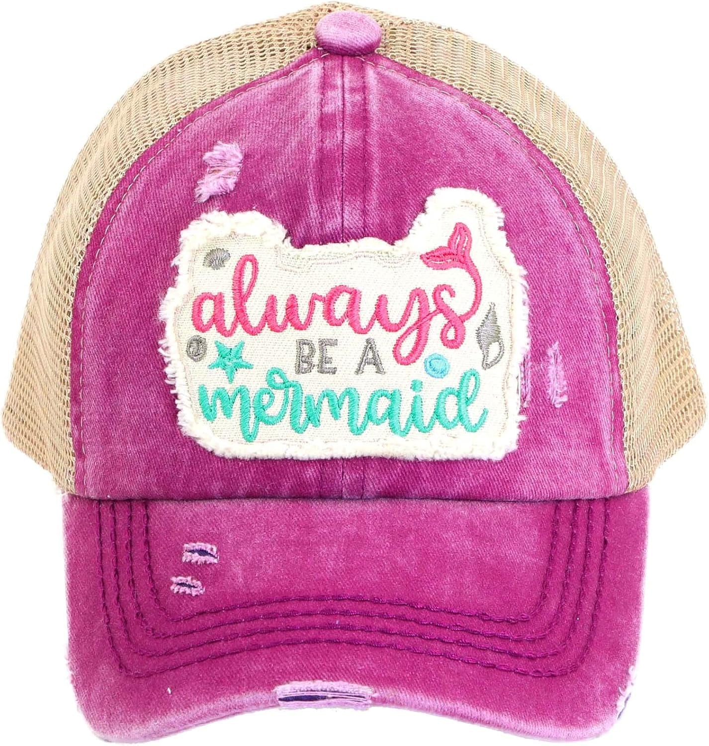 Kids 2-5 Ponytail Messy Buns Ponycaps Baseball Visor Cap Hat